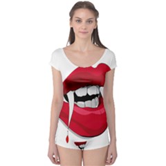 Mouth Jaw Teeth Vampire Blood Boyleg Leotard  by Simbadda