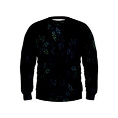 Fractal Pattern Black Background Kids  Sweatshirt by Simbadda