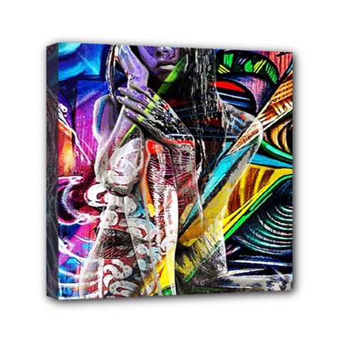 Graffiti Girl Mini Canvas 6  X 6  by Valentinaart