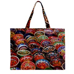 Art Background Bowl Ceramic Color Zipper Mini Tote Bag by Simbadda