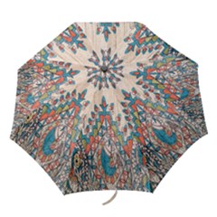 Blue Brown Cloth Design Folding Umbrellas by Simbadda