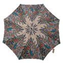 Blue Brown Cloth Design Hook Handle Umbrellas (Medium) View1