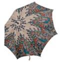 Blue Brown Cloth Design Hook Handle Umbrellas (Medium) View2