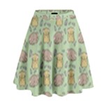 Cute Hamster Pattern High Waist Skirt