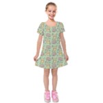 Cute Hamster Pattern Kids  Short Sleeve Velvet Dress