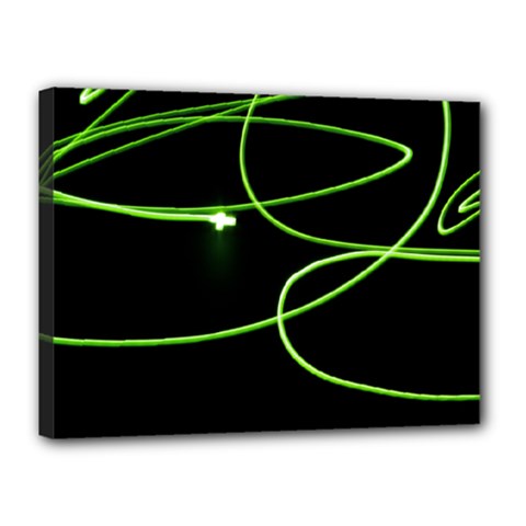 Light Line Green Black Canvas 16  X 12  by Alisyart