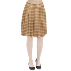 Pattern Gingerbread Brown Pleated Skirt by Simbadda