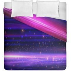 Space Planet Pink Blue Purple Duvet Cover Double Side (king Size) by Alisyart