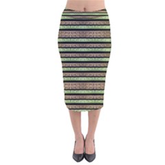 Camo Stripes Print Velvet Midi Pencil Skirt by dflcprintsclothing