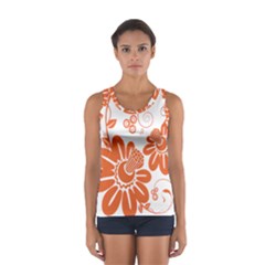 Floral Rose Orange Flower Women s Sport Tank Top  by Alisyart