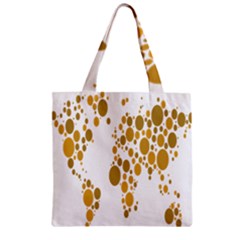 Map Dotted Gold Circle Zipper Grocery Tote Bag by Alisyart