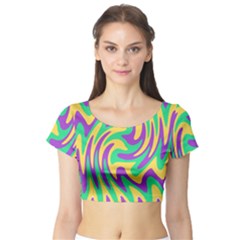 Mardi Gars Short Sleeve Crop Top (tight Fit) by PhotoNOLA