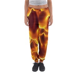 Sea Fire Orange Yellow Gold Wave Waves Women s Jogger Sweatpants by Alisyart