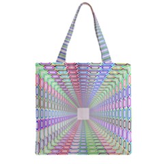 Tunnel With Bright Colors Rainbow Plaid Love Heart Triangle Zipper Grocery Tote Bag by Alisyart