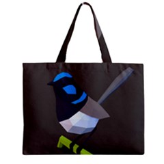 Animals Bird Green Ngray Black White Blue Zipper Mini Tote Bag by Alisyart