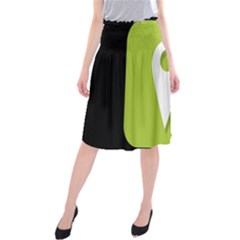 Location Icon Graphic Green White Black Midi Beach Skirt by Alisyart