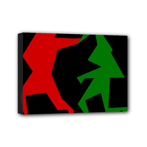Ninja Graphics Red Green Black Mini Canvas 7  X 5  by Alisyart