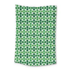 Green White Wave Small Tapestry by Alisyart