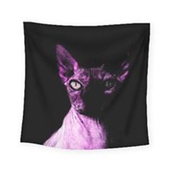 Pink Sphynx Cat Square Tapestry (small) by Valentinaart