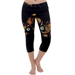 Sphynx Cat Capri Yoga Leggings by Valentinaart