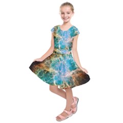 Crab Nebula Kids  Short Sleeve Dress by SpaceShop