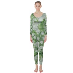 On Wood May Lily Of The Valley Long Sleeve Catsuit by Simbadda