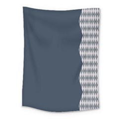 Argyle Triangle Plaid Blue Grey Medium Tapestry by Alisyart