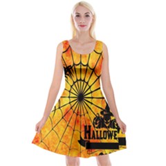 Halloween Weird  Surreal Atmosphere Reversible Velvet Sleeveless Dress by Simbadda
