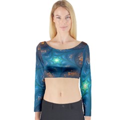 Fractal Star Long Sleeve Crop Top by Simbadda