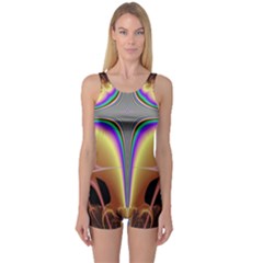 Symmetric Fractal One Piece Boyleg Swimsuit by Simbadda