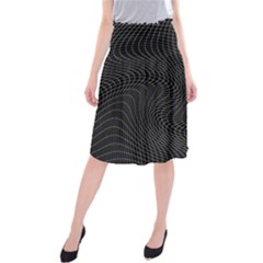 Distorted Net Pattern Midi Beach Skirt by Simbadda