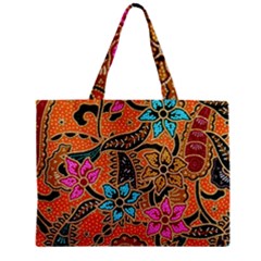 Colorful The Beautiful Of Art Indonesian Batik Pattern Zipper Mini Tote Bag by Simbadda