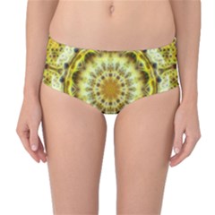 Fractal Flower Mid-waist Bikini Bottoms by Simbadda
