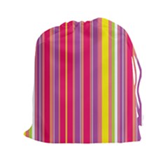 Stripes Colorful Background Drawstring Pouches (xxl) by Simbadda