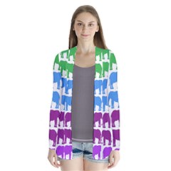 Rainbow Colors Bright Colorful Elephants Wallpaper Background Cardigans by Simbadda