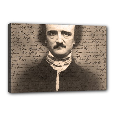 Edgar Allan Poe  Canvas 18  X 12  by Valentinaart