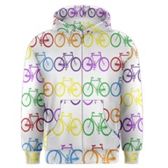 Rainbow Colors Bright Colorful Bicycles Wallpaper Background Men s Zipper Hoodie by Simbadda