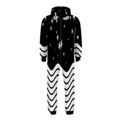 Black And White Waves And Stars Abstract Backdrop Clipart Hooded Jumpsuit (kids) by Amaryn4rt