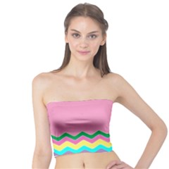 Easter Chevron Pattern Stripes Tube Top by Amaryn4rt