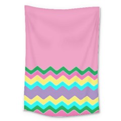 Easter Chevron Pattern Stripes Large Tapestry by Amaryn4rt