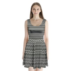 Greyscale Zig Zag Split Back Mini Dress  by Amaryn4rt