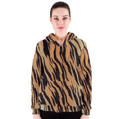 Tiger Animal Print A Completely Seamless Tile Able Background Design Pattern Women s Zipper Hoodie by Amaryn4rt