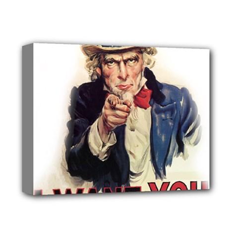 Uncle Sam Deluxe Canvas 14  X 11  by Valentinaart