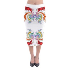 Fractal Kaleidoscope Of A Dragon Head Midi Pencil Skirt by Amaryn4rt