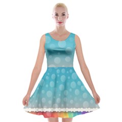 Rainbow Background Border Colorful Velvet Skater Dress by Amaryn4rt