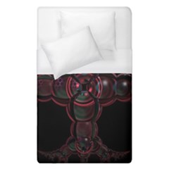 Fractal Red Cross On Black Background Duvet Cover (single Size)