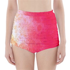 Abstract Red And Gold Ink Blot Gradient High-waisted Bikini Bottoms by Amaryn4rt