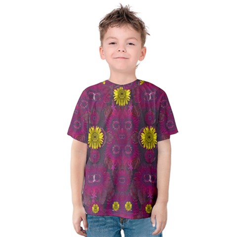 Colors And Wonderful Sun  Flowers Kids  Cotton Tee by pepitasart