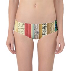 Digitally Created Collage Pattern Made Up Of Patterned Stripes Classic Bikini Bottoms by Amaryn4rt
