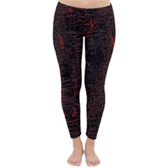 Black And Red Background Classic Winter Leggings by Amaryn4rt